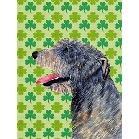 PATIOPLUS Irish Wolfhound St. Patricks Day Shamrock Portrait Flag Garden Size PA55288